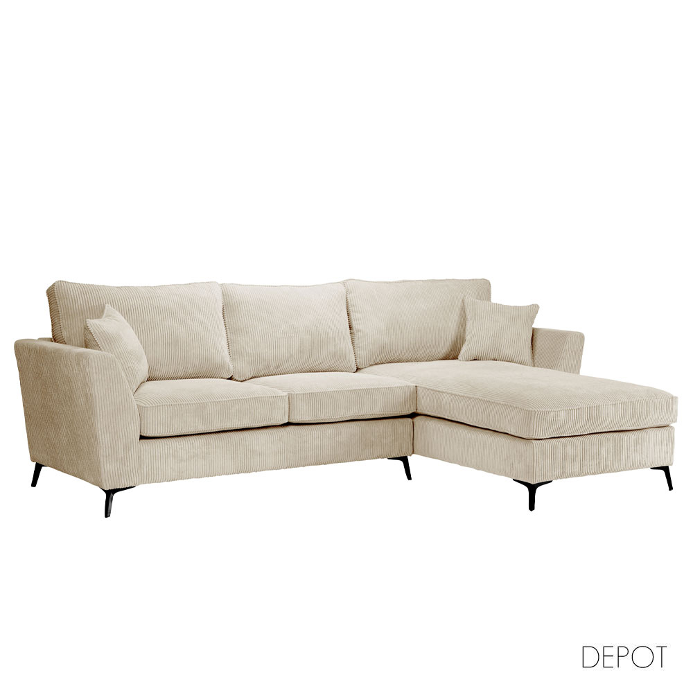 BOEL ΚΑΝΑΠΕΣ ΓΩΝΙΑ ΔΕΞΙΑ BEIGE LINCOLN D 03 280x170x92cm
